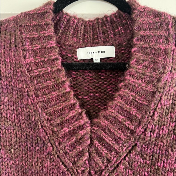 Free People John + Jenn Maroon V-Neck Sweater Vest - Picture 3 of 3